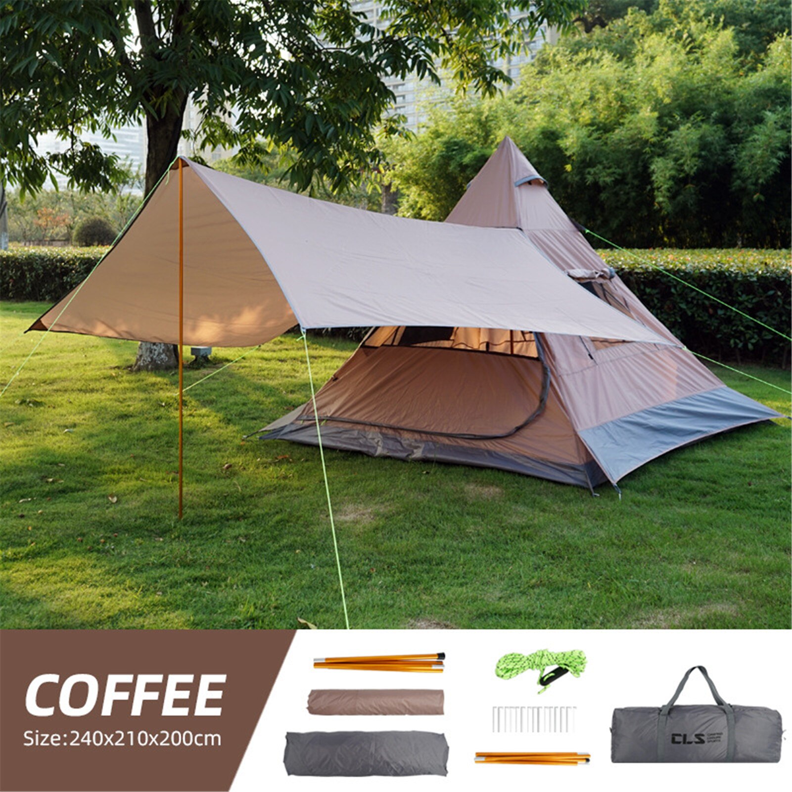 Cheap Goat Tents Camping Tents 4 People Easy Setup Portable Outdoor Compact Large Tent For Family Waterproof Backpacking Hiking Stand Up Cabin   